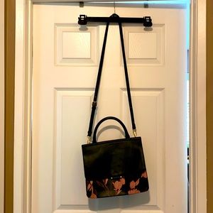 Green floral Target Purse (with crossbody strap)